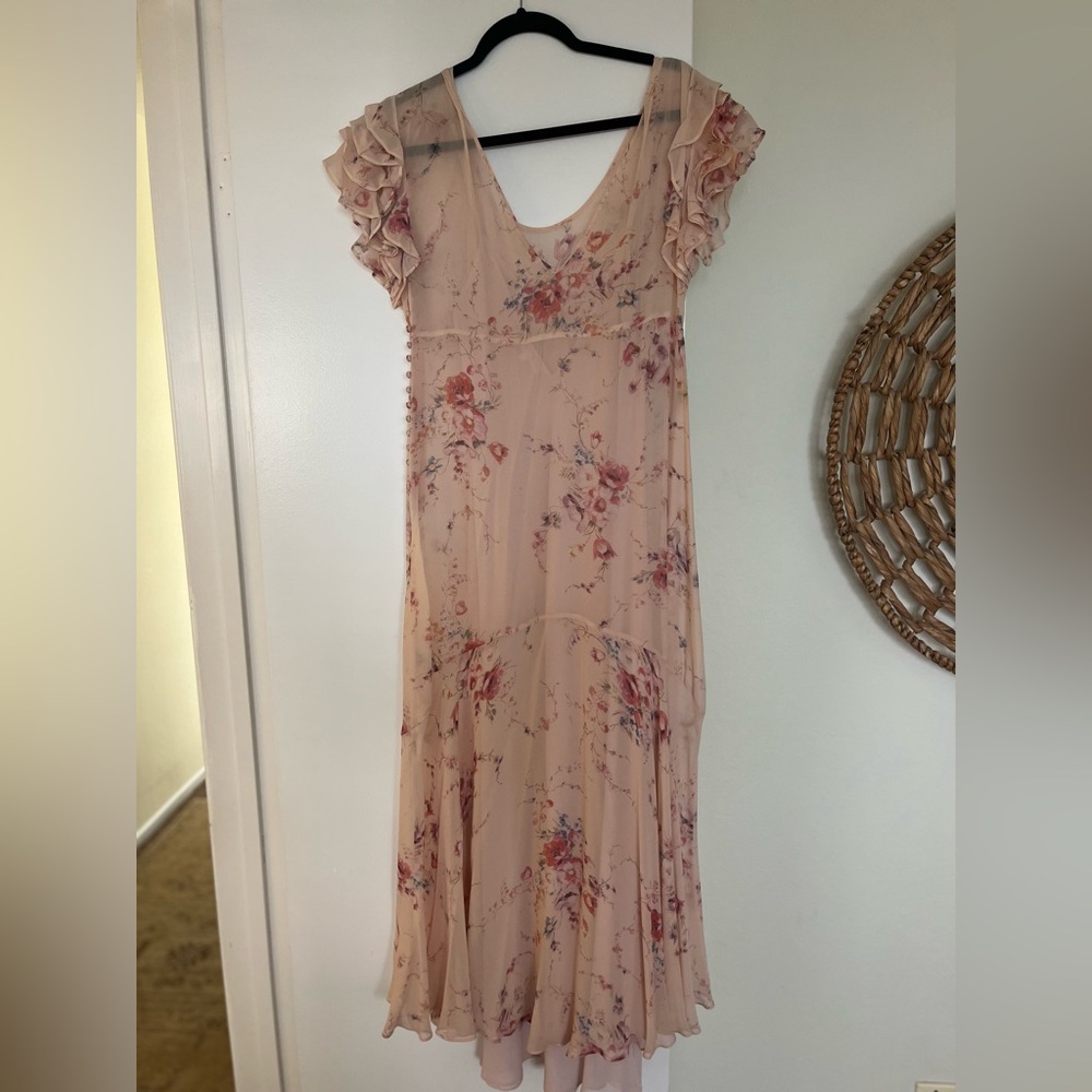 LoveShackFancy Blush Floral Maxi Dress